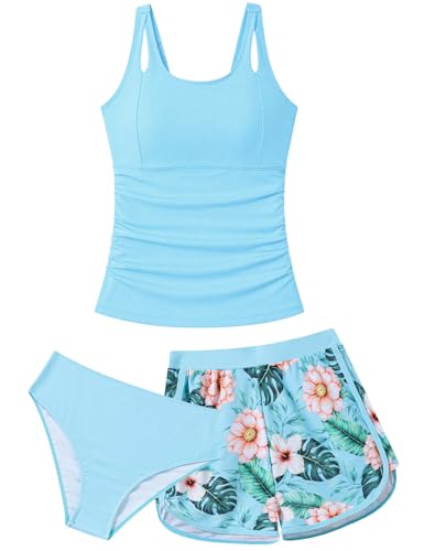 Image of TUONROAD Girls 3pcs Tankini Swimsuit Size 11-16 Bathing Suits for Teens
