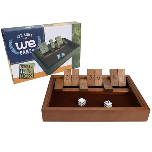 Shut the Box juego de tablero de madera 9 fichas numeradas miniatura 5