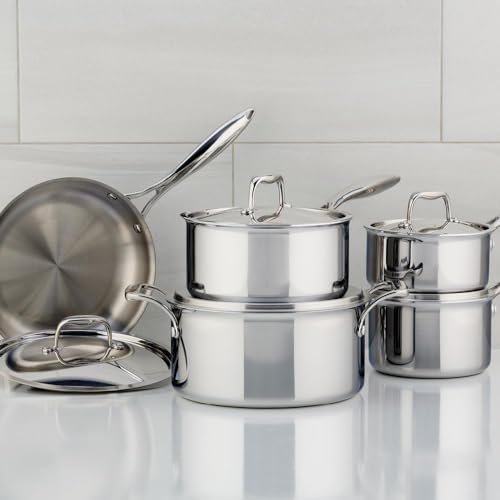 Meyer SuperSteel Tri-Ply Clad Stainless Steel 10-Piece, Made in Canada, Silver -  3501-10-00