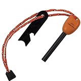 EVEREST FITNESS Feuerstahl Survival Ausrüstung - Magnesium Feuerstein Feuerstarter - Outdoor Feuerzeug in Army Qualität - Camping Feuer Zubehör oder Wanderausrüstung Feuerstab