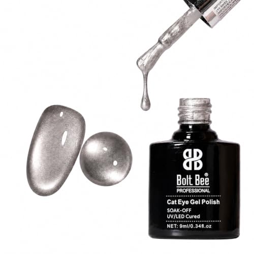 Image of Bolt Bee Silk Cat Eye Magnetic UV Gel Nail Polish 9ML- Cat Eye Effect, Long Lasting Chip Resistant Gel Polish, Professional Nail Art Gel, UV LED Lamp Cure, Smooth Shimmer Finish (CAT EYE NO. 09)