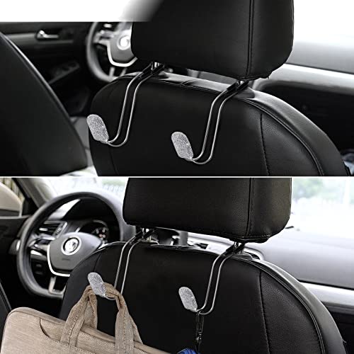 Seametal Bling Car Seat Hooks For Headrest,Rhinestone Car Purse Hooks Holder,Auto Hooks Bling Car Hangers Organizer 2Pack (Diamond White) #TOP4