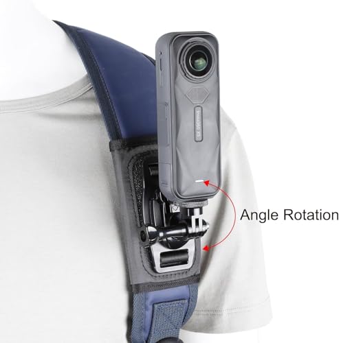 Image of SHOPEE 360 Degree Rotating Anti-Slip Camera Backpack Shoulder Strap Clip Belt Mount for Insta360 One X5 /X4 /X3 / One R /Go 2 Compatible with Hero 13 /12 /11 /10 /9 /8 /7 /6 and Other Action Camera