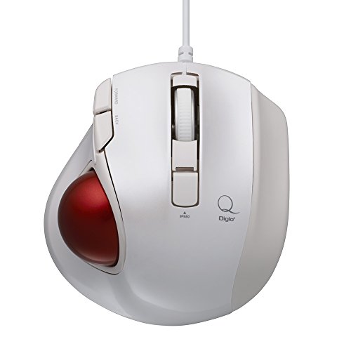 Digio2 トラックボールマウス 小型 有線 5ボタン ホワイト Z8370