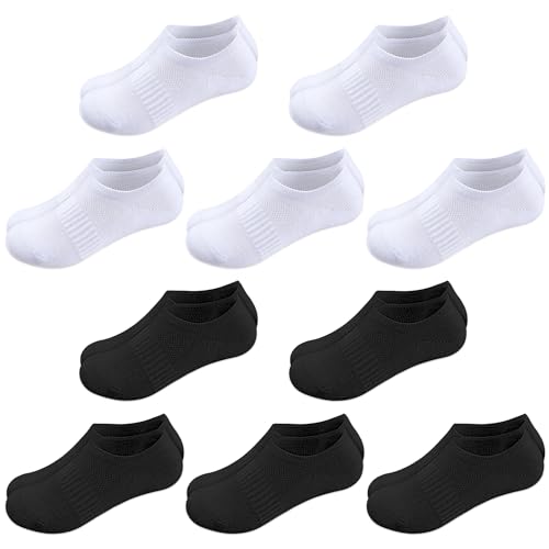 BOOPH 10 Pairs Kids Socks Boys Girls Athletic Ankle Socks Low Cut Cotton Non Slip No Show Sock