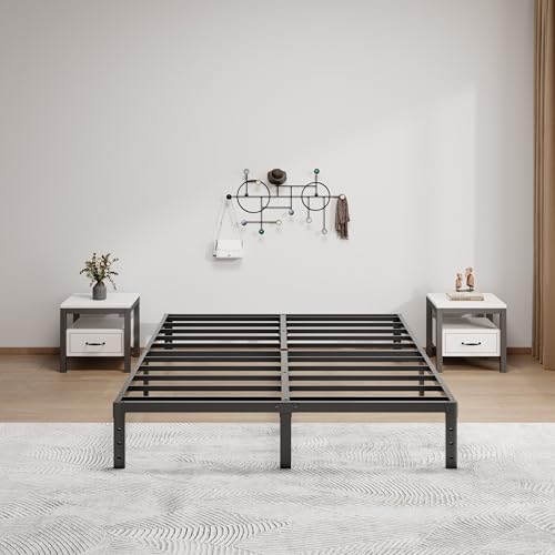 Image of LUMUNANCE Metal Bed Frame Queen Size - 12 Inch Heavy-Duty Queen Platform Bed Frame No Box Spring Needed, Easy Assembly, Noise-Free, Sturdy Mattress Foundation, Underbed Storage Space