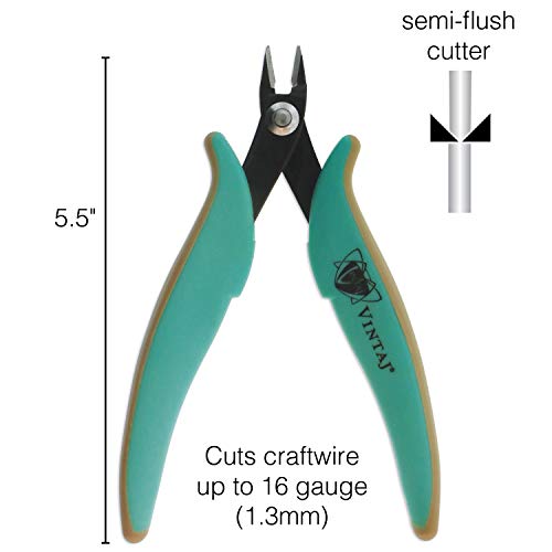 Vintaj Tools By Beadsmith Semi-Flush Cutter – 5-Inches (127Mm), Ergonomic Handle – Make Clean, Flush & Precise Cuts – Jewelry Making Tool For Creating Earrings, Bracelets & Necklaces #TOP1