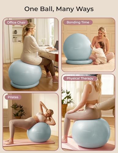 Momcozy BirthEase Maternity Ball Set, Birthing Ball with App Full-Journey Courses, BPA-Free PVC & Anti Burst Exercise Yoga Ball for Maternity, Labor, Physio, Recovery — view 6