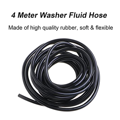 Universal Car Windshield Washer Hose Repair Kit 4 Meter Windshield Wiper Fluid Tube With 12 Pieces Hose Black (Washer Hose) #TOP1