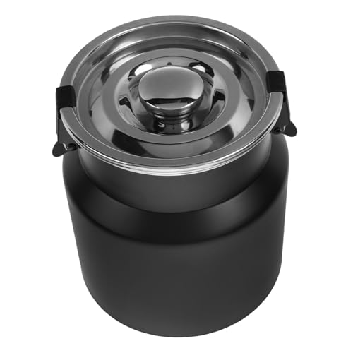 STOBAZA Seau à Lait Acier Inoxydable avec Couvercle Hermétique Récipient de Stockage Multi-usage pour Cuisine Céréales Farine et Boissons Robuste et Facile à Transporter