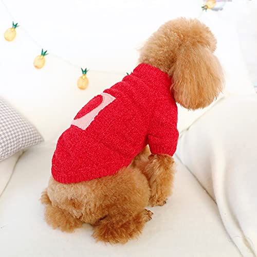 Dog Sweater For Small & Medium Dog,Warm Soft Flannel Heart Shape Dog Christmas Sweater For Puppy,Dog Cat Cold Weather Coats Vest,Xmas Apparel Clothes For Pets #TOP2