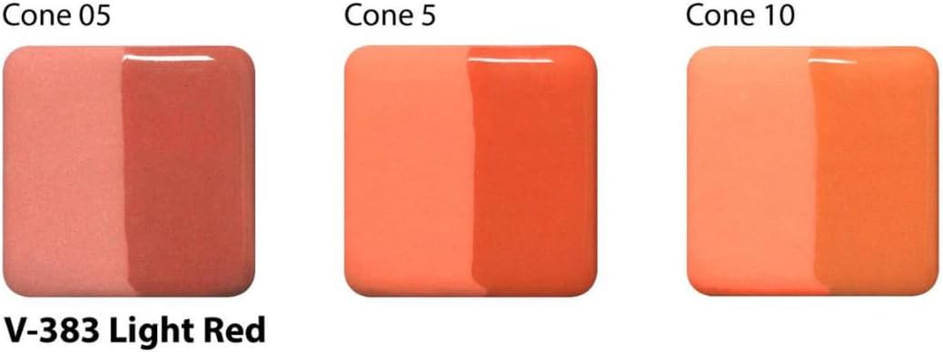 AMACO Velvet V-383 Light Red Underglaze Pint, 16 oz. (473 mL), Cone 05-10 “V” Intermixable Underglaze for Bisque and Wet/Unfired Clay