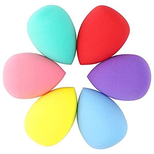 Makeup Sponges, ESARORA 6 Pieces (3+3) Foundation Blending Sponges Flawless Makeup Blender for Liquid Creams and Powders - Multi Color and Saving Money Makeup Sponge