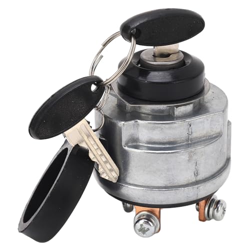 Brilluxa Interrupteur d'allumage, interrupteur à clé de démarrage avec 2 clés compatible avec Allis Chalmers Deutz 5015 5020 5030 5215 5220 5230 6140, 72098283