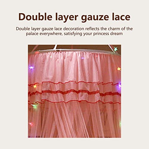 Zzkhgo Mosquito Net For Bed, Princess Round Hoop Sheer Bed Canopy For All Kids Baby,Dome Mosquito Netting Bed Tent Twin Girls Canopy Bed Decor For Baby Crib,Kid Bed And Adult Beds (Pink) #TOP4