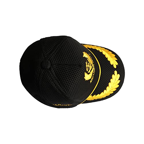 Image of Adjustable Caps | Uniform Accessory | Free Size Unisex Hat | Baseball Hats | Durable & Lightweight Comfortable Cap | Hat with Gold Embroidery Merchant Navy Cap