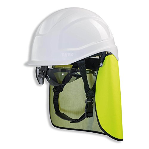 UVEX Schutzhelm pheos S-KR IES mit Schutzbrille und Nackenschutz - Arbeitsschutz-Helm - Set inkl. Schutzbrille mit BG BAU Förderung, Farbe:weiß