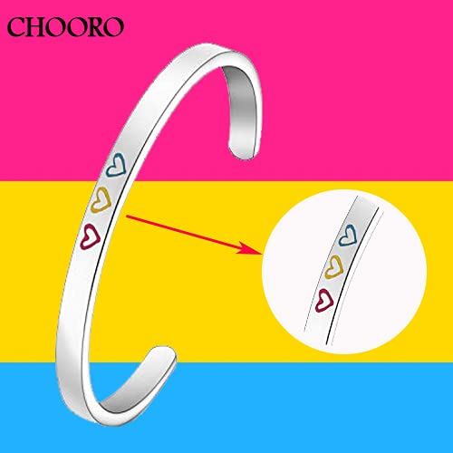 Chooro Pansexual Pride Bracelet Pansexual Heart Cuff Bracelet Pansexual Jewelry Gift For Women (Pansexual Heart Cuff) #TOP6
