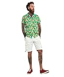 camisa palmeras hombre zara Solapa Joe Browns Camisa con Estampado de Palmera Brillante, Verde, L para Hombre