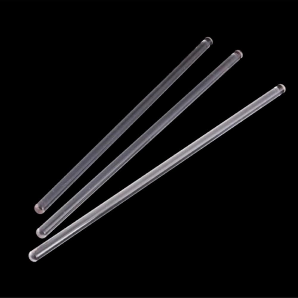 Laxalo One Color 10Pcs Clear Cocktail Stirrers, Transparent Borosilicate Glass Diversion Bar, Laboratory Beaker Glass Stirring Rod(5X200mm)