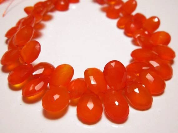Chalcedony Padparadscha LKBEADS pierres facettées briolette poire pour bijoux artisanaux