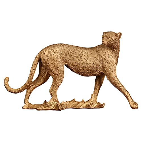 MagiDeal Résine Guépard Statue Figurine Animaux Léopard Sculpture Salon Bureau À Domicile Table de Bureau Décoration Ornements - Léopard Marchant