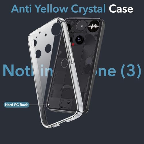 Image of Jkobi Lifetime Anti-Yellow Clear Back Case Cover for Nothing Phone 3 (Sleek Hard Crystal | Shockproof and Camera Protection)