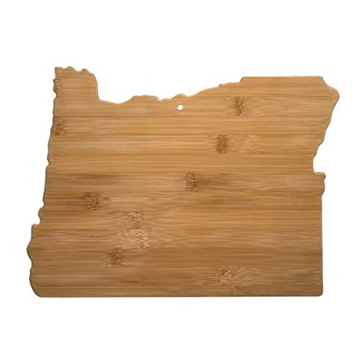 Totally Bamboo Oregon State Shaped Cutting Board, Natural Bamboo