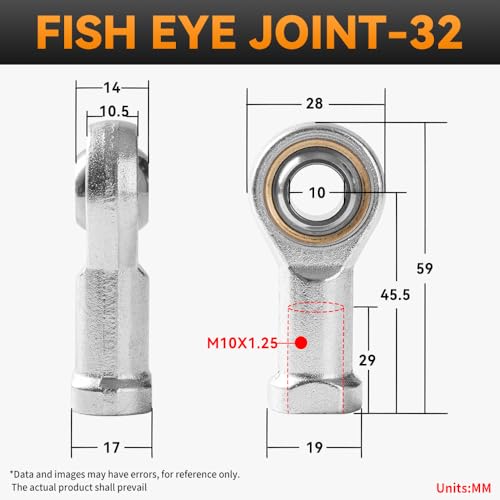 Image of Cylinder Fisheye Joint Bearing Internal Gear Universal Joint Ball Head Connecting Rod Suitable for Pneumatic SC 32 Cylinder