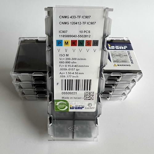 Lames carbure CNMG120412-TF IC907 pour usiner l'acier inoxydable sans vibrations