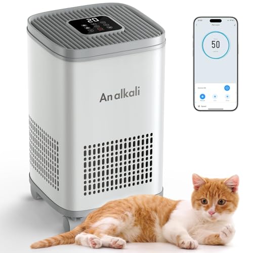 Pet freshens and removes odors for Large Rooms up to 2200 Sq.Ft | alkali Filter & Activated Carbon | Smart PM2.5 Sensor, APP & Remote Control | 3 Washable Filters, LED Display| Odor & Allergy Removal
