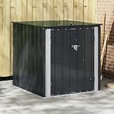 Nqyjm Caja de Almacenamiento para Jardín Negro 101,5 x 107 x 100 cm Arcón Exterior de Metálico,Baúl de Almacenaje Exterior para Ordenación en Patio y Terraza