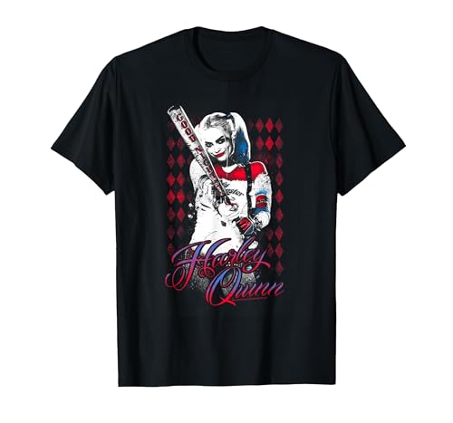 Suicide Squad Harley Quinn Bat T-Shirt, Men, Black, 5X-Large