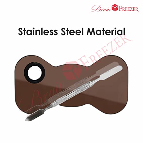 Image of Brain Freezer Stainless Steel Cosmetic Makeup Palette, Professional Cosmetic Mixing Makeup Palette Spatula Makeup Artist Tool, Bow Shape Rose Gold