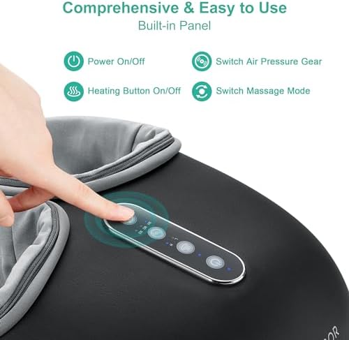 Medcursor Foot Massager with Heat - Shiatsu Feet Massage Machine Delivers Relief for Tired Muscles & Plantar, Deep Kneading Therapy, Multi-Level Settings for Home, Office Use, Size up to 13" — 사진 3