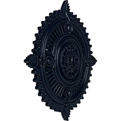 Image of Ekena Millwork CM29HYMDF 29-1 /8 inch x 1-1 /4 inch x 4 inch Haylynn Ceiling Medallion, Midnight Dream