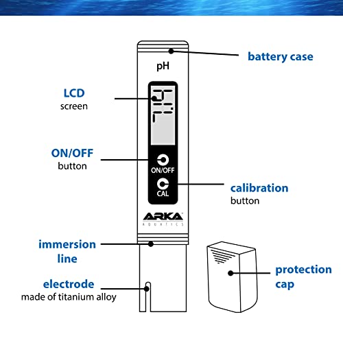 Foto von MICROBE-LIFT ARKA myAQUA pH-Messgerät für Wasser - Vorkalibriert, inkl. Kalibrierpulver, misst präzise den pH-Wert in Aquarien, Pools, Teichen & mehr, für optimale Wasserqualität