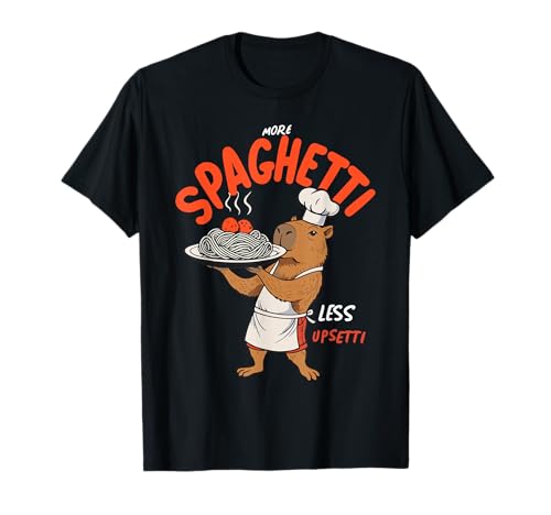 More Spaghetti Less upsetti Capybara Eating Pasta T-Shirt