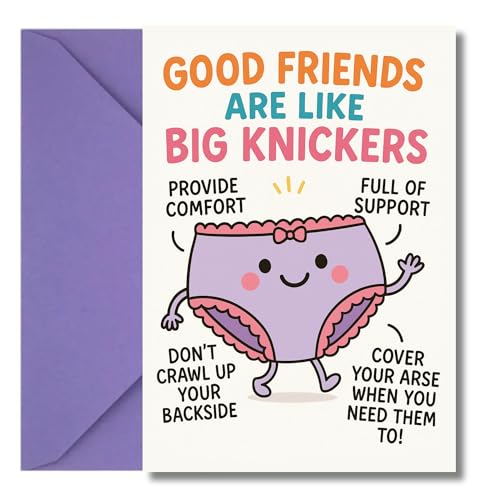 LimaLima Funny Best Friend Birthday Card for Women Friend with Humour Besties Are Like Big Knickers Design