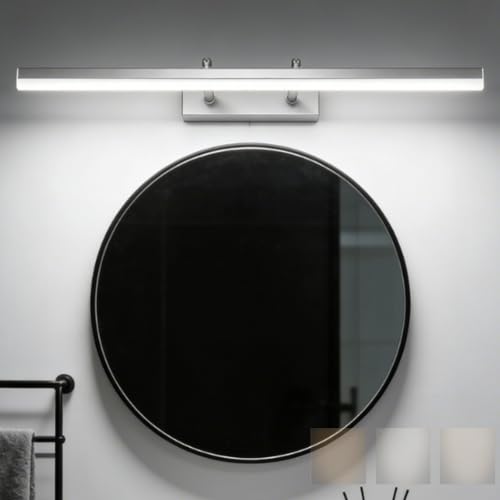Espejo lámpara de pared LED en hierro y acrílico con acabado plateado