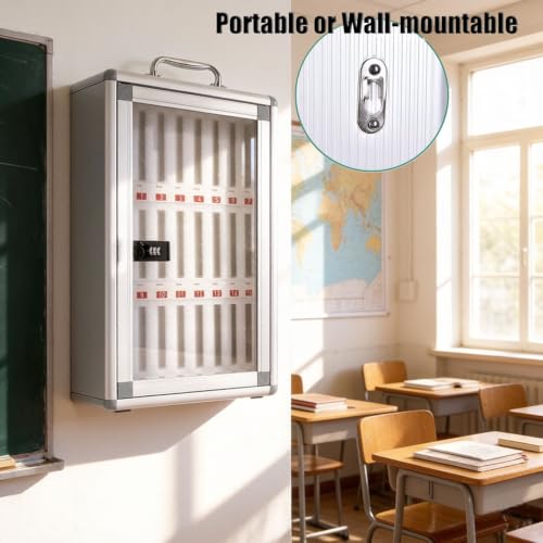 Caja para guardar móviles con llave de combinación que evita distracciones en el aula 4
