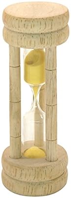 Fackelmann 30952 minutes Sablier en bois de hêtre/verre/sable, Beige/transparent, 10 x 3,5 x 3,5 cm