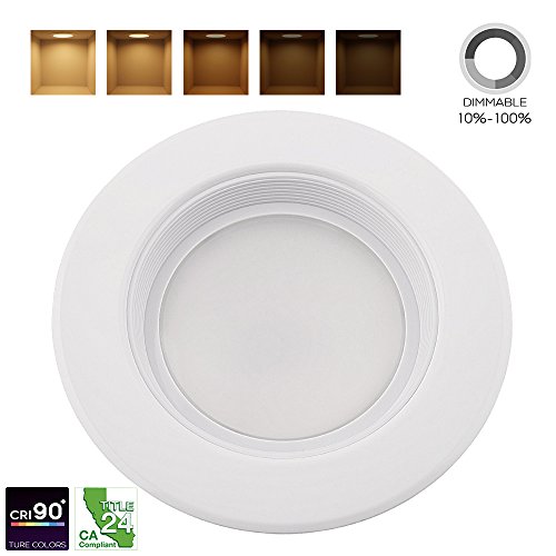 Torchstar 4-Inch Led Recessed Downlight, Dimmable, 13W (85W Eqv.), Cri90, Energy Star, 5000K Daylight, 800Lm, Retrofit Led Recessed Lighting Fixture, Wet Location, 5 Years Warranty #TOP4