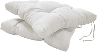 Pack de 2 Cojines para Sillas Acolchados 45 x 45 cm, Relleno de Algodón 5cm de altura, Efecto tridimensional, Cojin de silla Ideal para la decoracion de Cocina y Salones, Comedor y terrazas. (Beige)