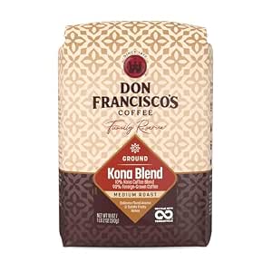 Don Francisco's Kona Blend Ground Coffee, Medium Roast, 18 OZ Bag