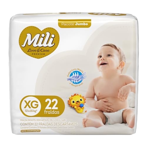 Mili Fralda Xg Pacote De 22 Fraldas Mili Fralda Xg Pacote De 22 Fraldas