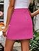 Luvamia Women's Azalea Pink Bodycon Pencil Skirt with Slit - High Waisted, Stretch Denim, Size X-Large/16-18