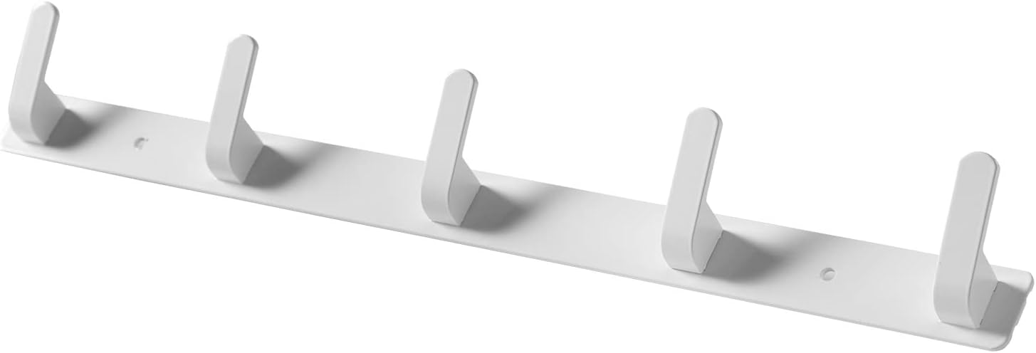 5 Hooks Matte White Bathroom Towel Hooks Mounted Wall Adhesive Heavy Duty Farmhouse Bath Coat Stick on Rack Hat Wall Hook Sticky White Kitchen Robe Rack Coat Hook White 5 Hooks Rack Towel for Bathroom
