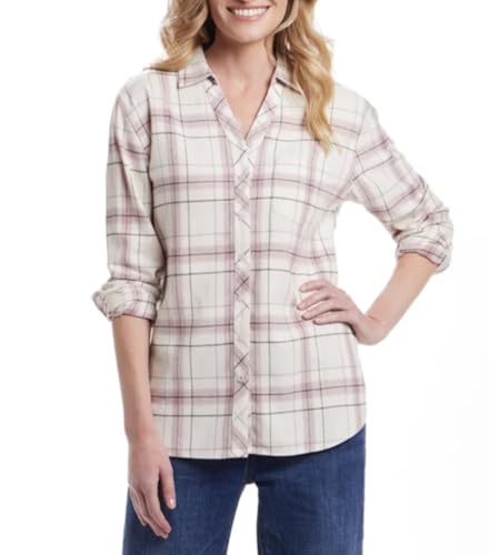Weatherproof Vintage Women's Long Sleeve Button Down Flannel Shirt3