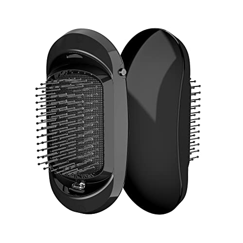 Sindax Mini Ionic Hair Brush Anti-Static Negative Ion Brush Hair Care For Frizzy Hair ,Portable Electric Ionic Hair Brush Scalp Massage Comb For Travel & Outdoor (Black) #TOP14